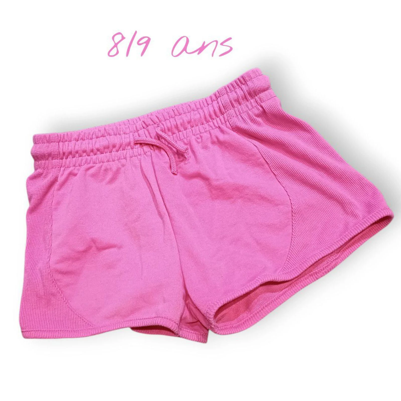 🌺⚡ short rose fluo – pep’s & confort – 8/9 ans ⚡🌺